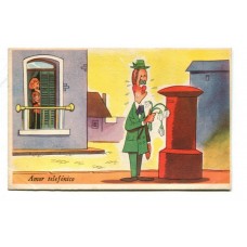 HUMORISTICA AMOR TELEFONICO BUZON DIBUJANTE BLOTTA ANTIGUA TARJETA POSTAL